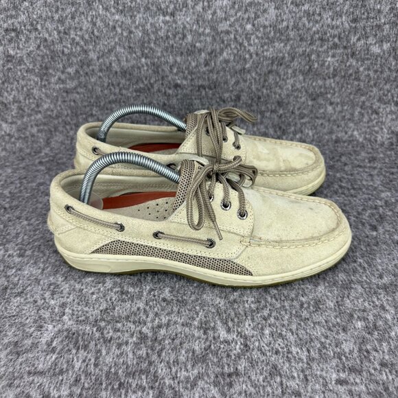 ✅ Mens 8M Sperry Top-Sider Billfish 3-Eye Boat Shoes Beige Leather Non-slip Sole - Picture 5 of 12